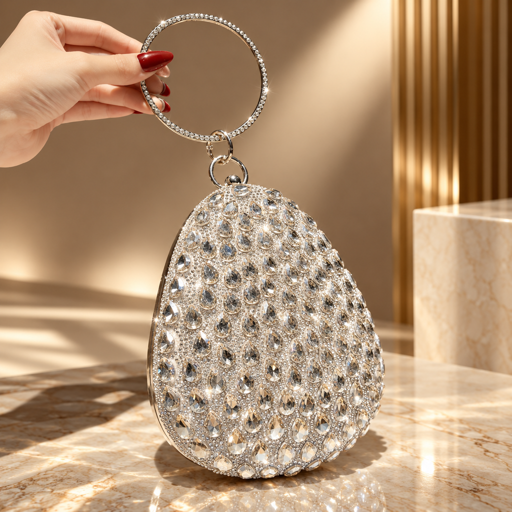 Camille Crystal Egg Clutch Evening Bag