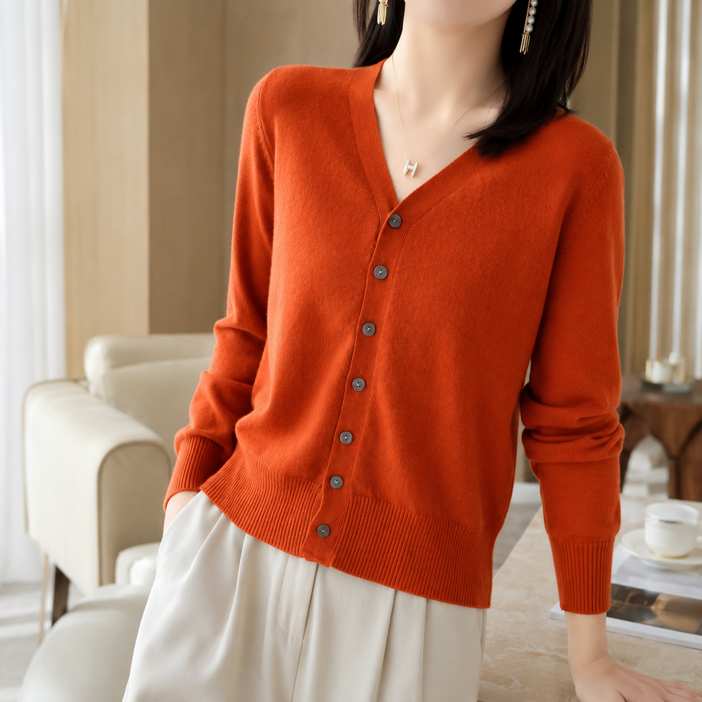 Lucia Women's V-Neck Button Cardigan