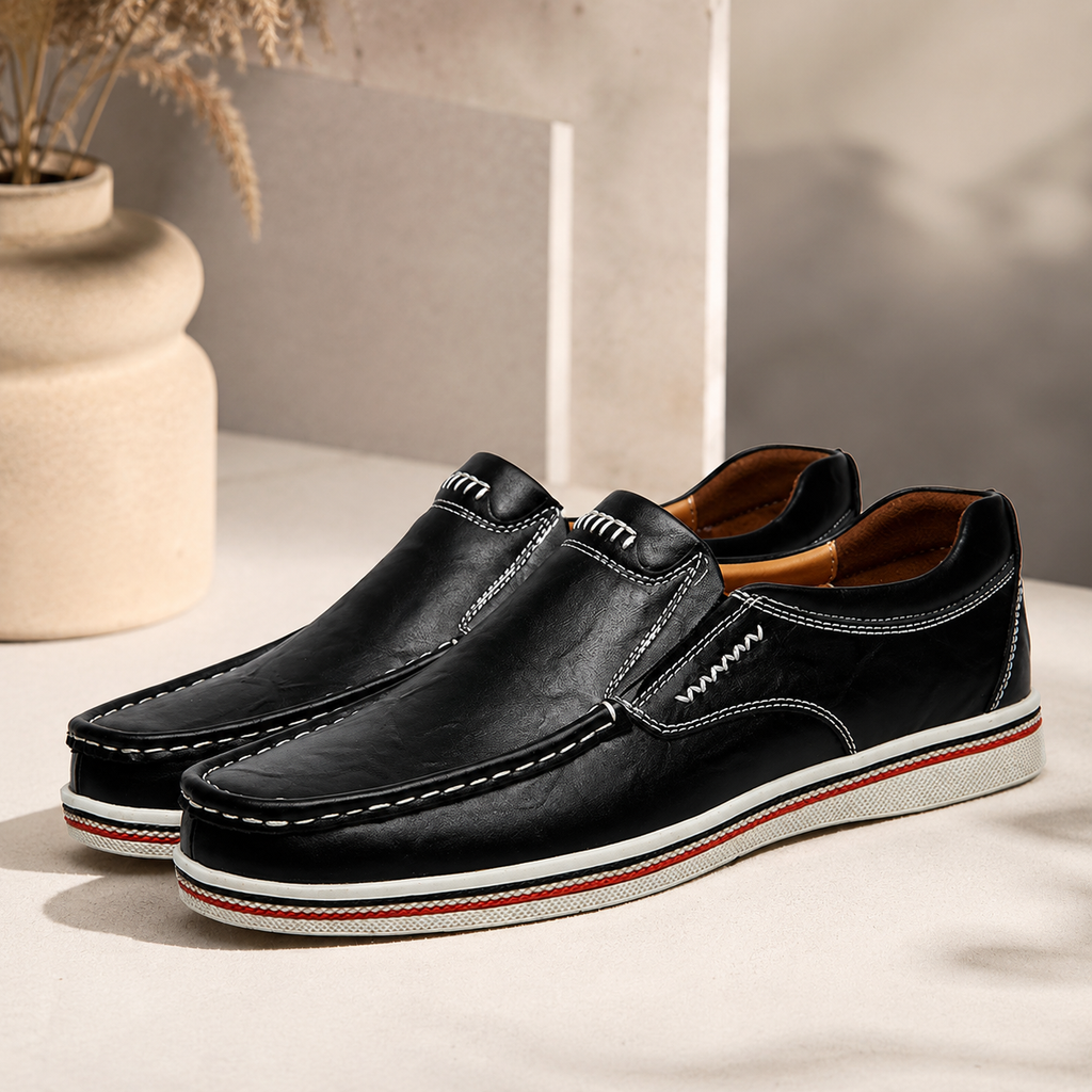Matteo Men’s Genuine Cowhide Leather Slip-On Loafers