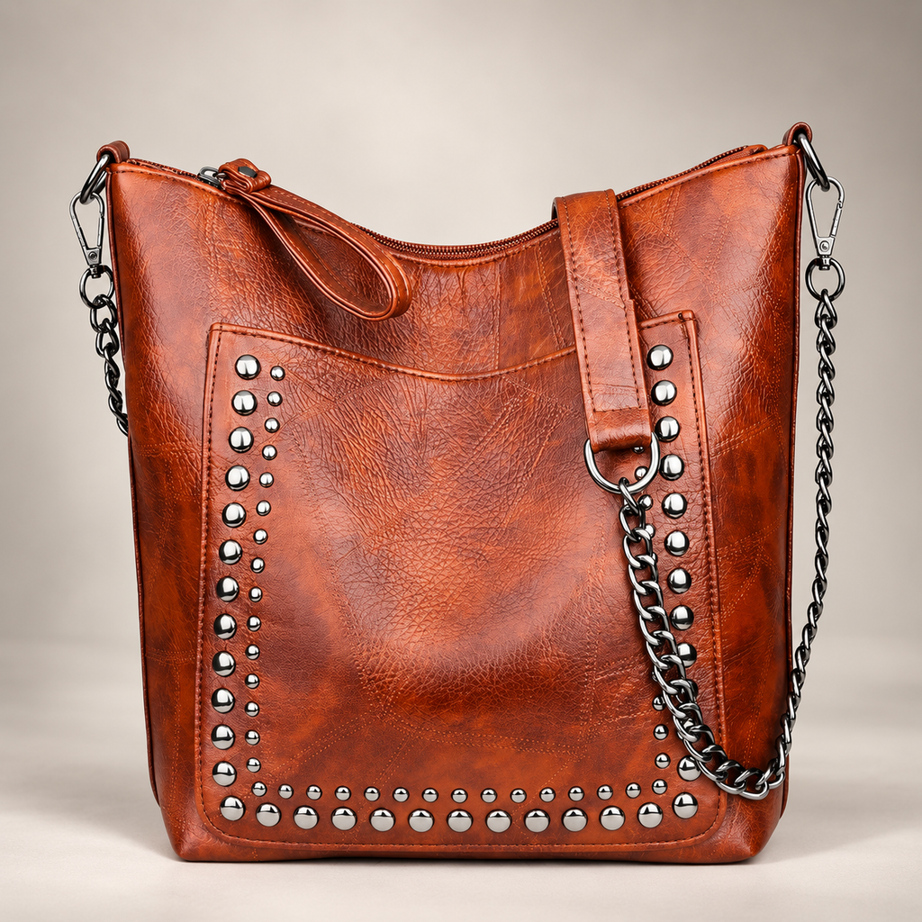 Brielle Studded Bucket Shoulder Bag