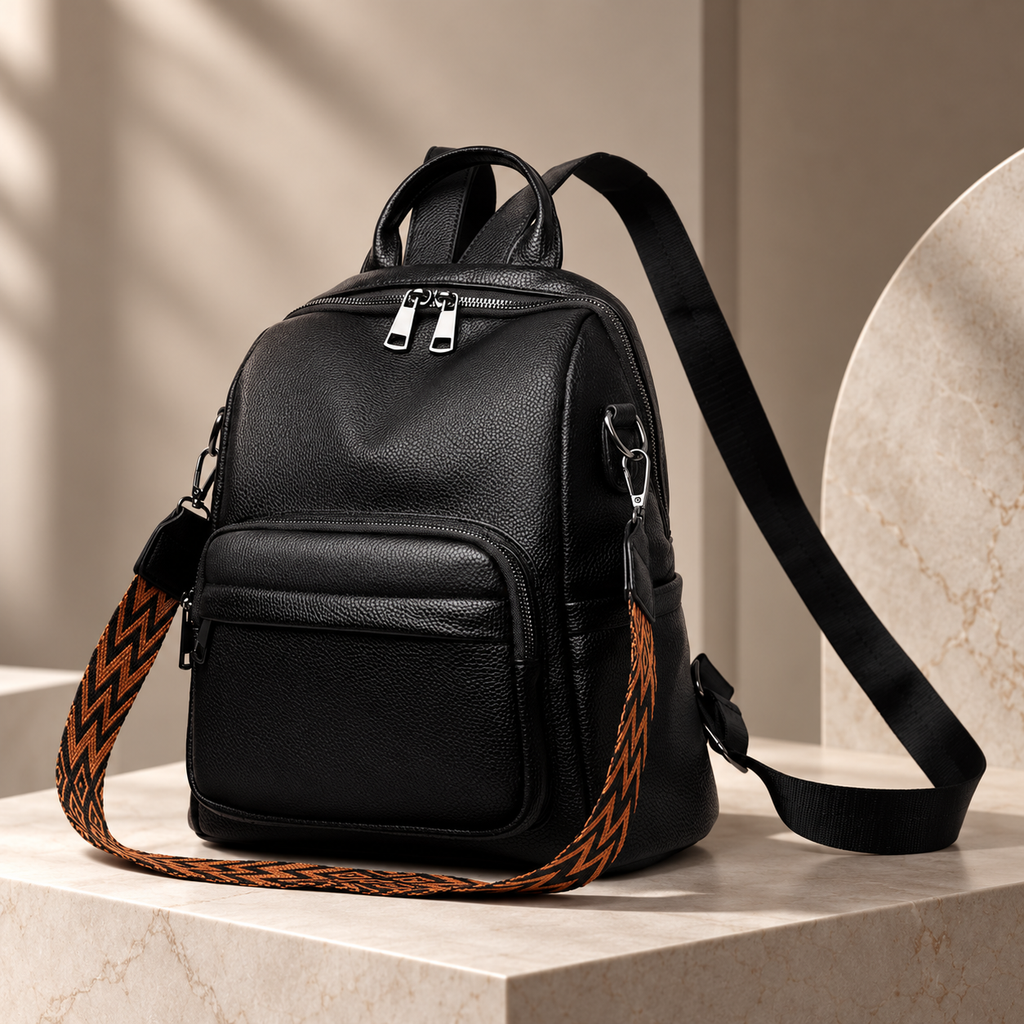 Rosalie Women’s Convertible Backpack Purse – Pebbled Crossbody Shoulder Bag