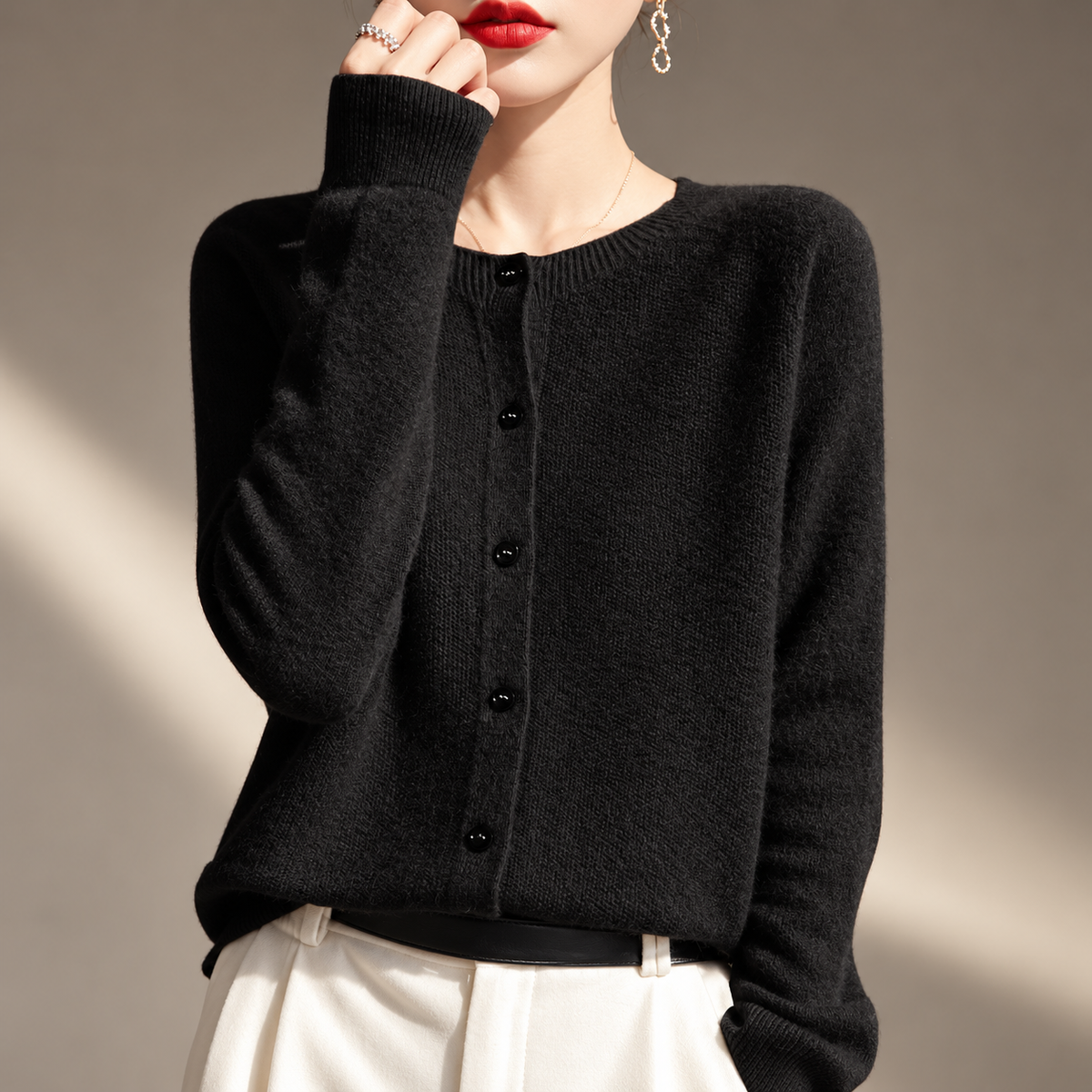 Elodie Soft Knit Button-Front Cardigan