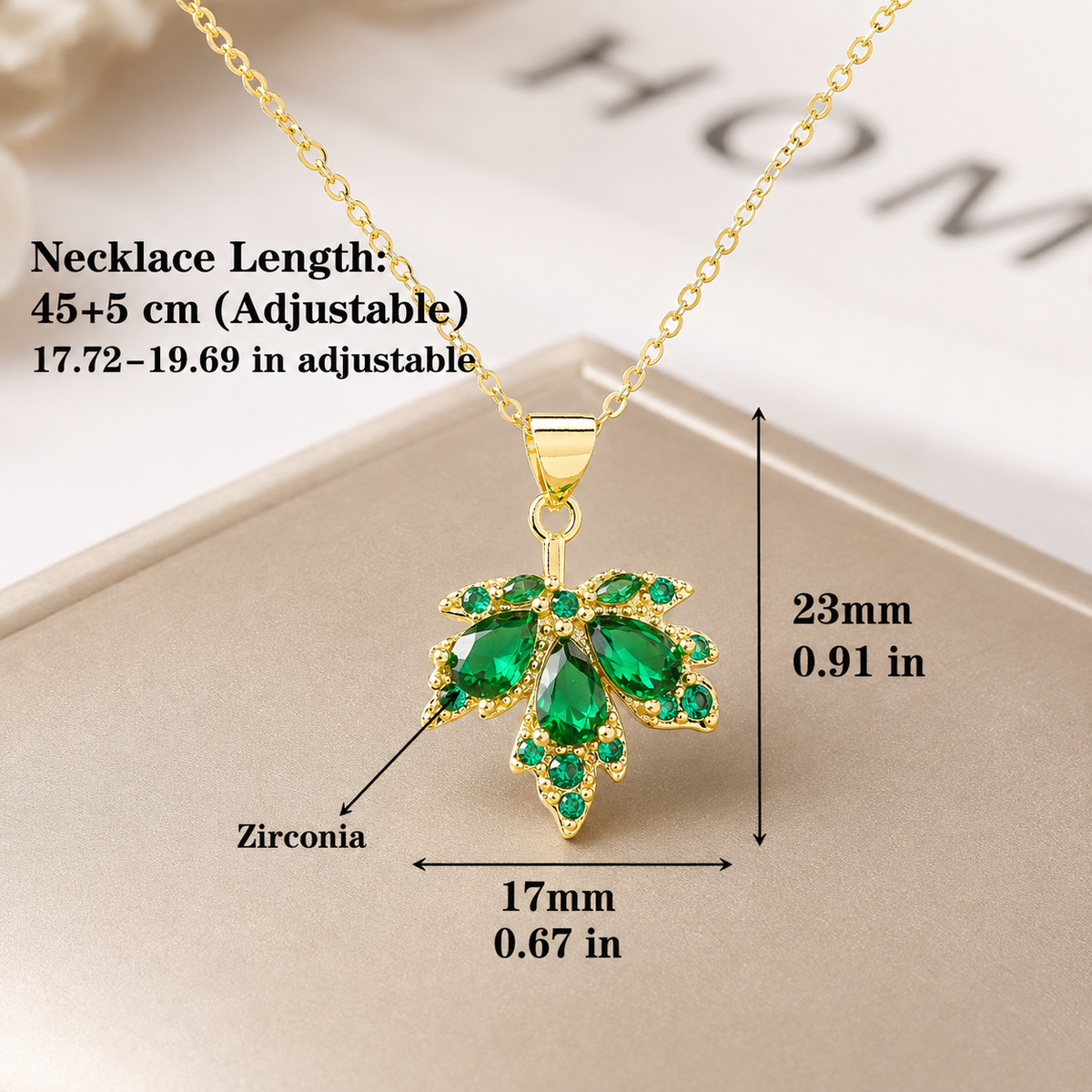 Gianna Crystal Leaf Pendant Necklace