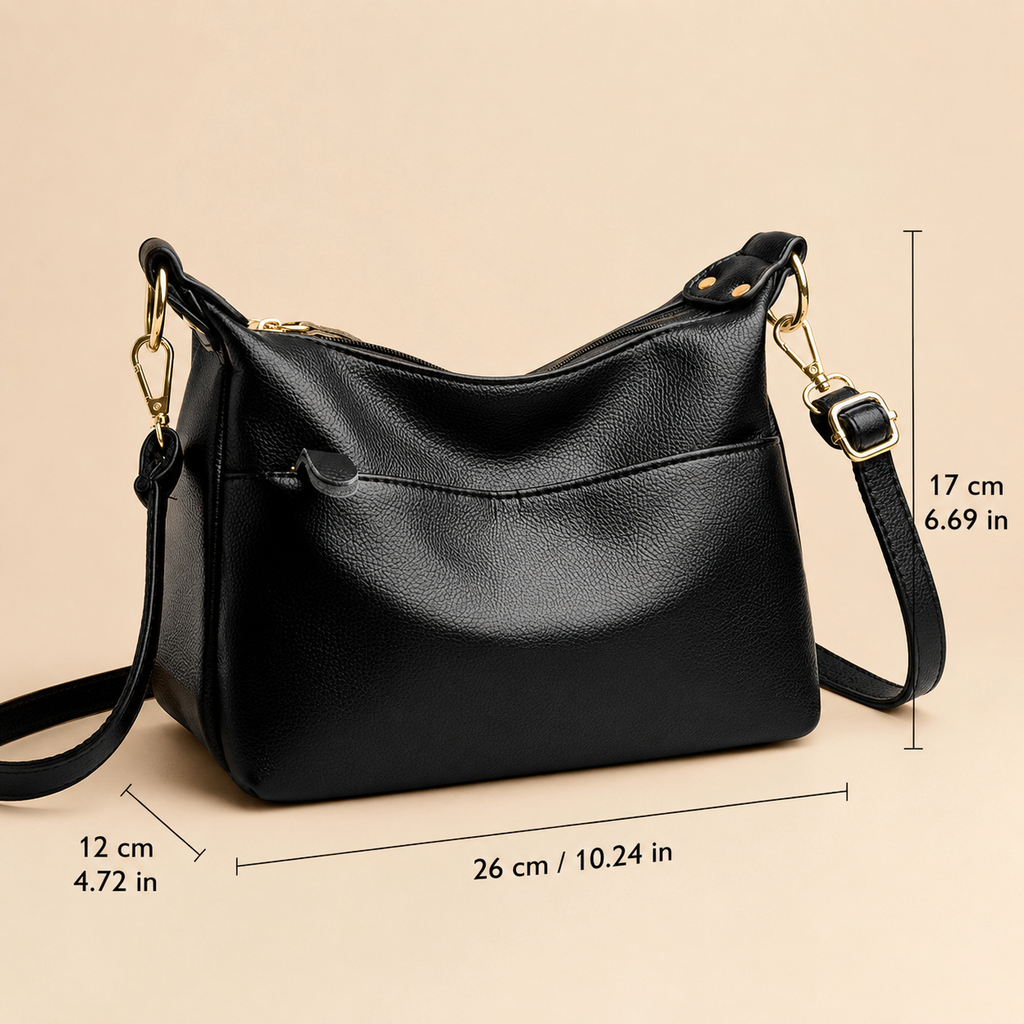 Camille Shoulder Bag – Pebbled Crossbody Hobo Purse with Adjustable Strap & Top Handle