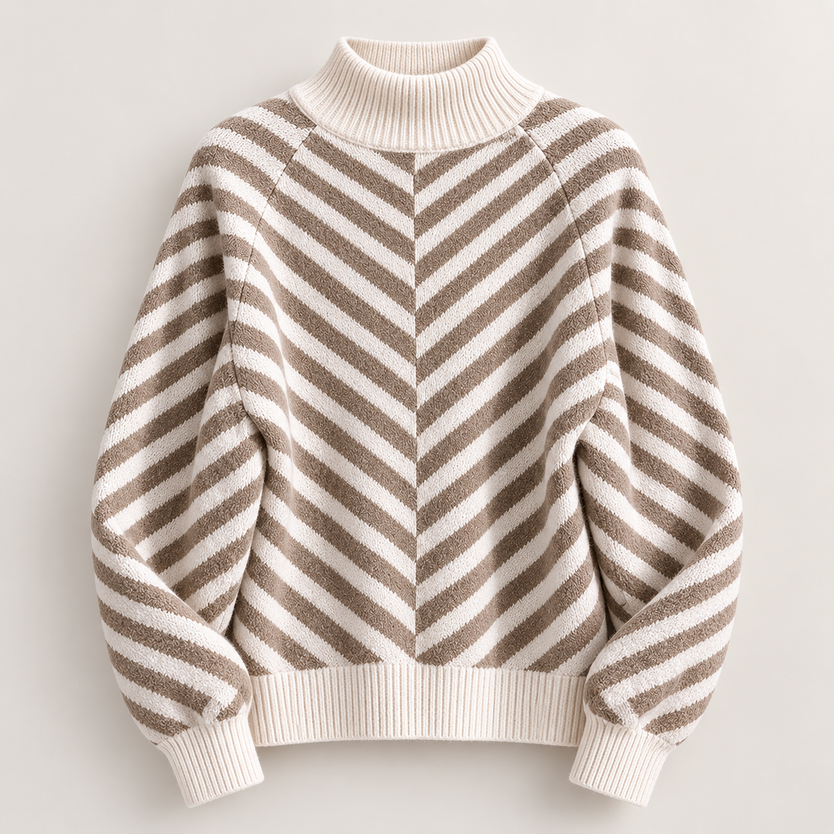 Sienna Women’s Chevron Stripe Mock Neck Knit Sweater