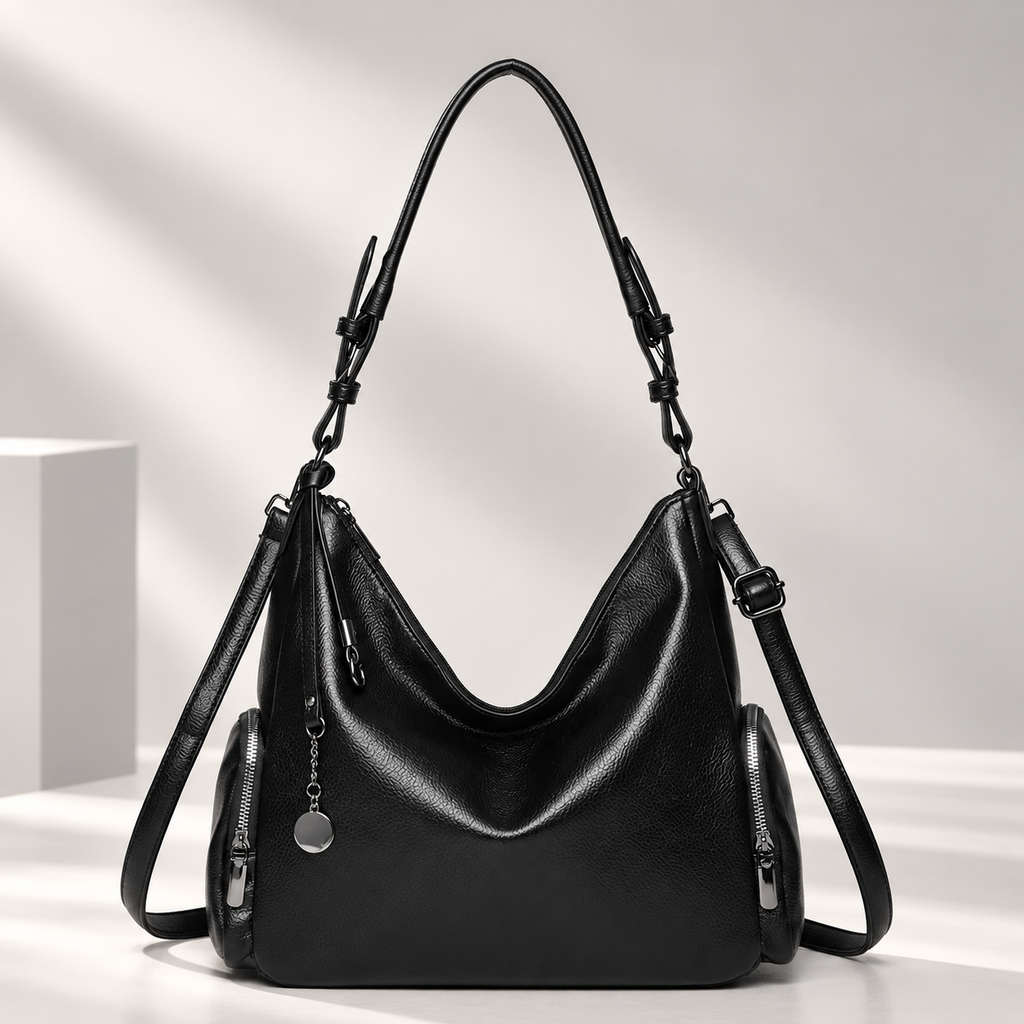 Lucienne Women’s Hobo Shoulder Bag – Slouchy Crossbody Handbag with Side Zip Pockets