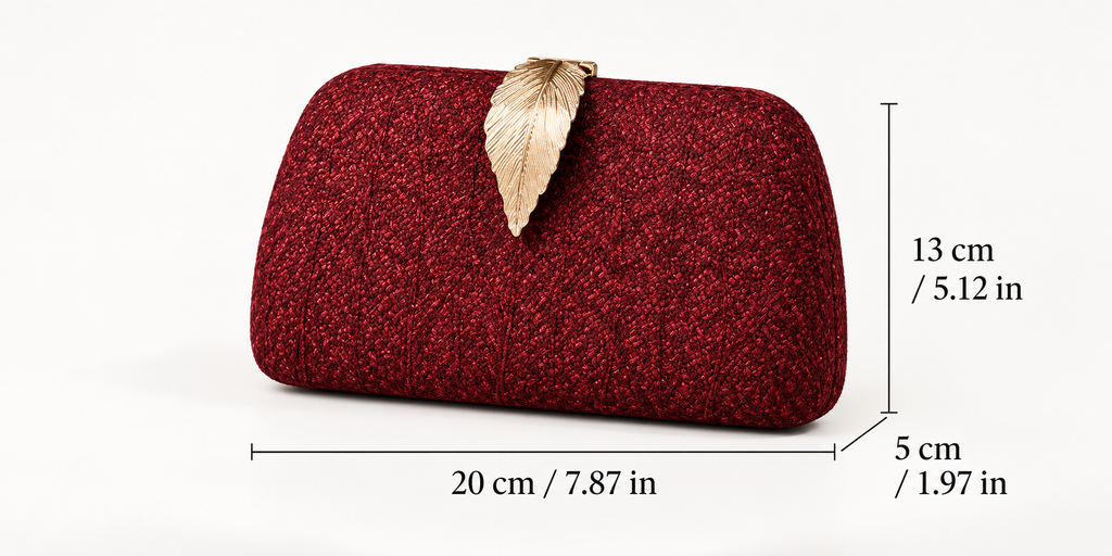 Lucia Leaf Clasp Glitter Evening Clutch Bag