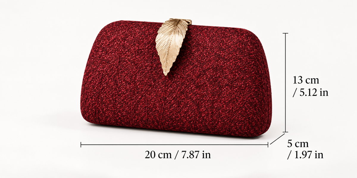 Lucia Leaf Clasp Glitter Evening Clutch Bag