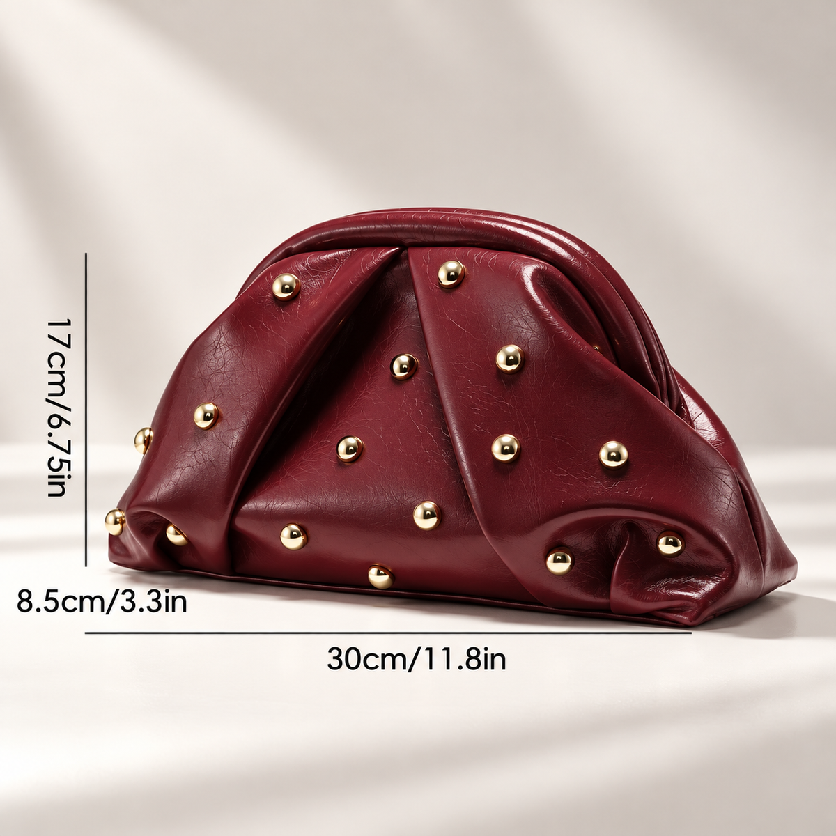 Lucia Studded Clutch Bag
