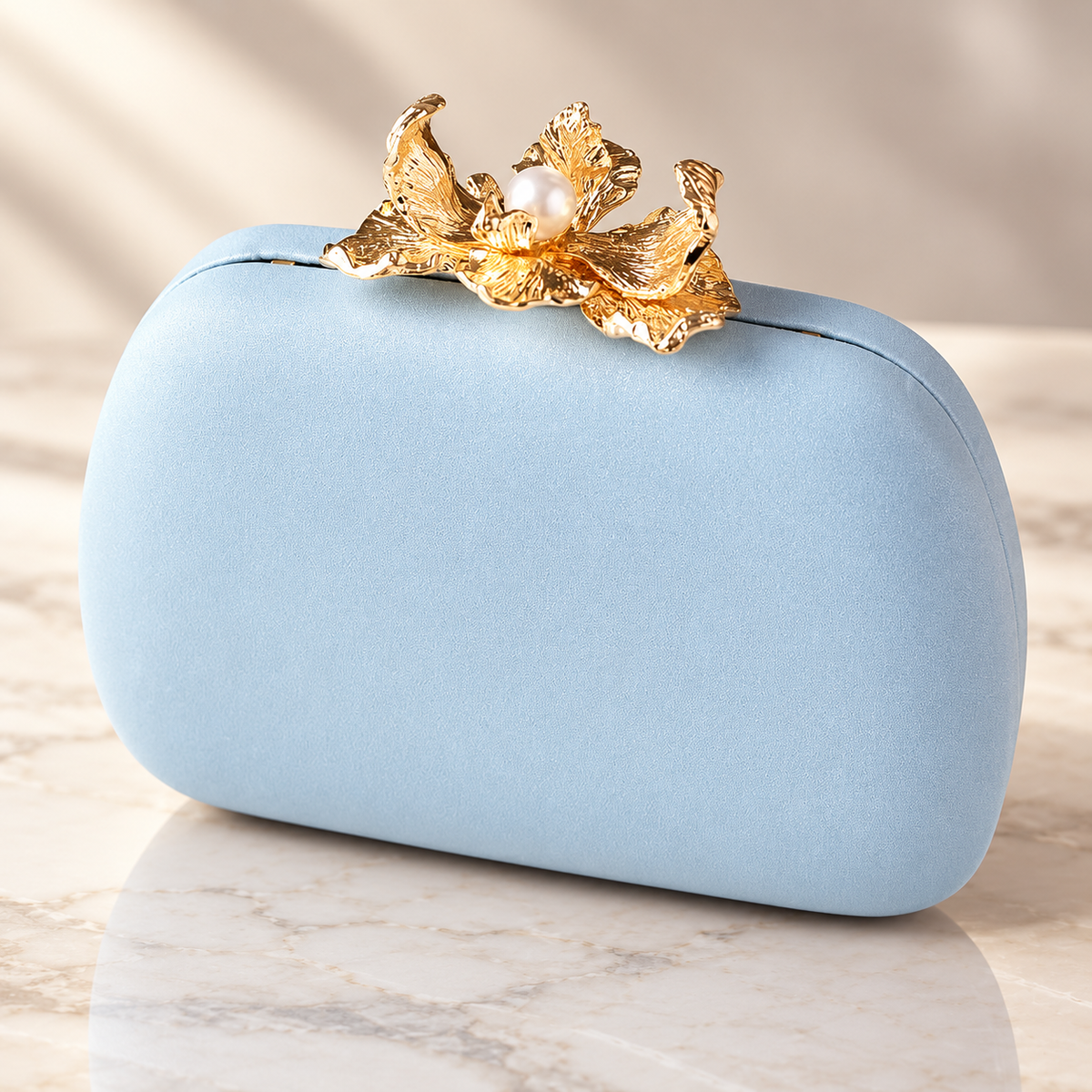 Elodie Floral Pearl Clasp Evening Clutch Bag