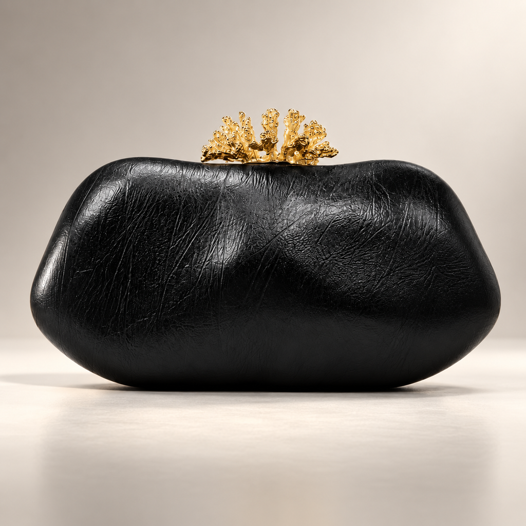 Valentina Italian Coral Clasp Evening Clutch Bag