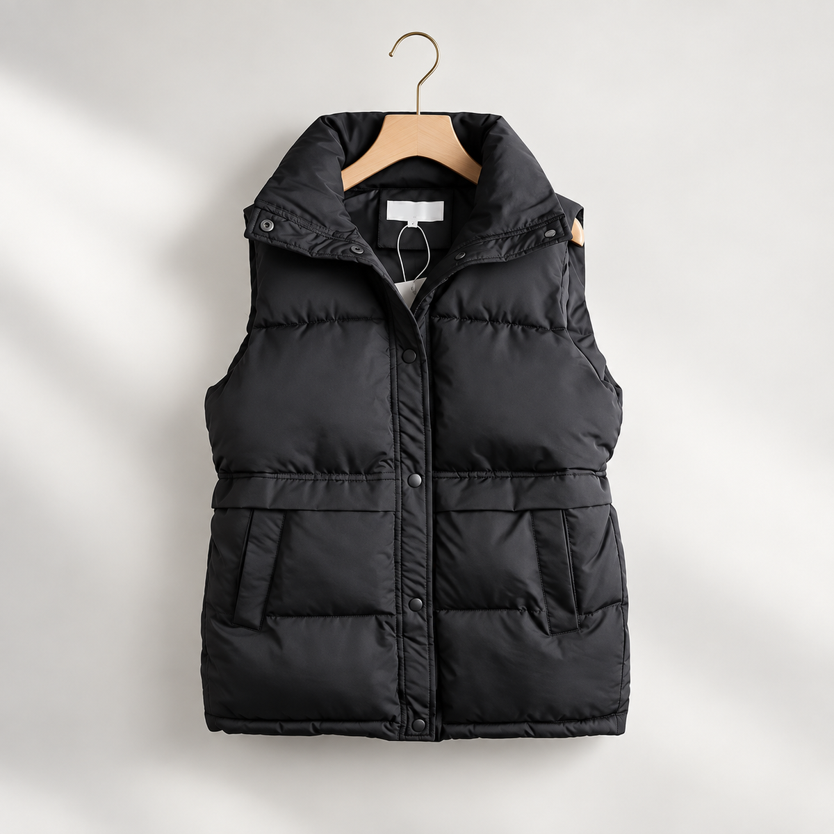 Elara Women’s Puffer Vest – Sleeveless Snap Front Quilted Layering Jacket