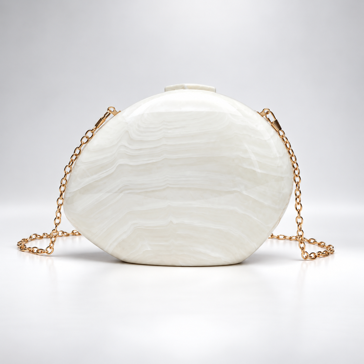 Margot Marbled Acrylic Hard-Shell Evening Clutch