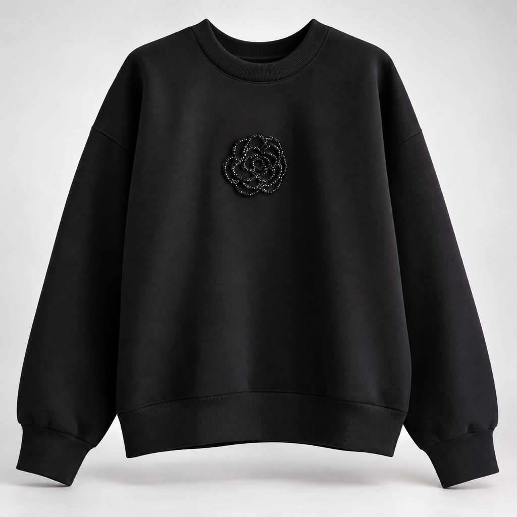 Elodie Women’s Floral Appliqué Crewneck Sweatshirt