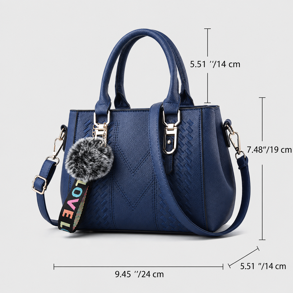 Adeline Women’s Structured Satchel Handbag with Top Handles and Shoulder Strap