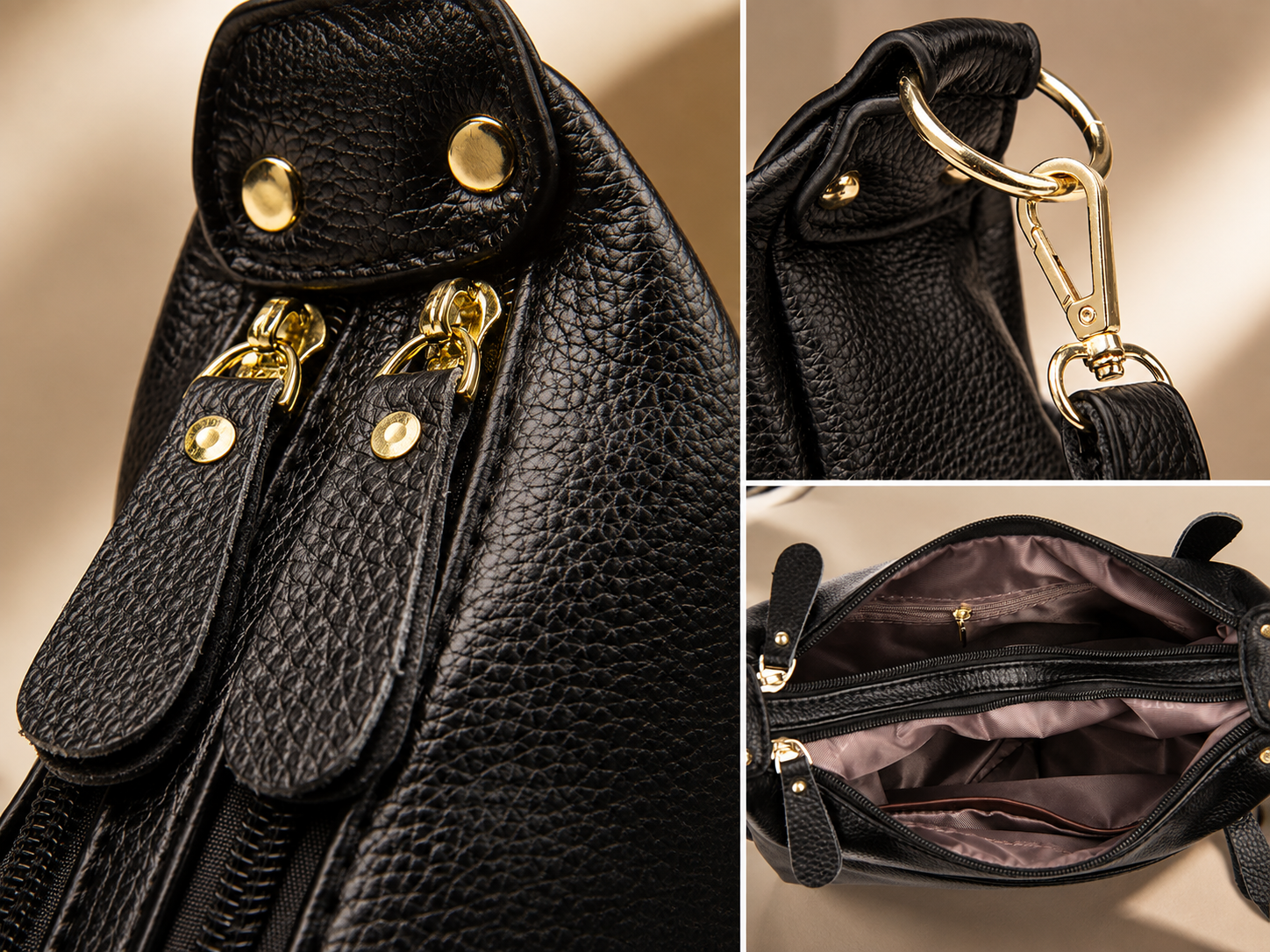 Camille Shoulder Bag – Pebbled Crossbody Hobo Purse with Adjustable Strap & Top Handle