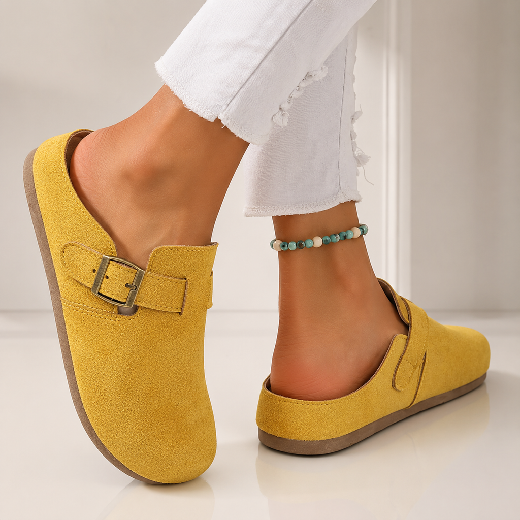 Avery Women’s Buckle Strap Slip-On Clog Mules
