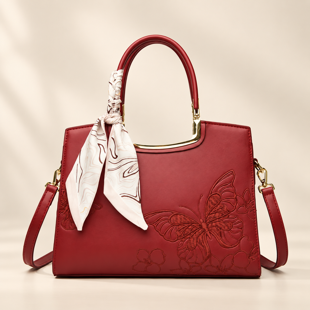 Alessia Butterfly Embroidered Satchel Handbag