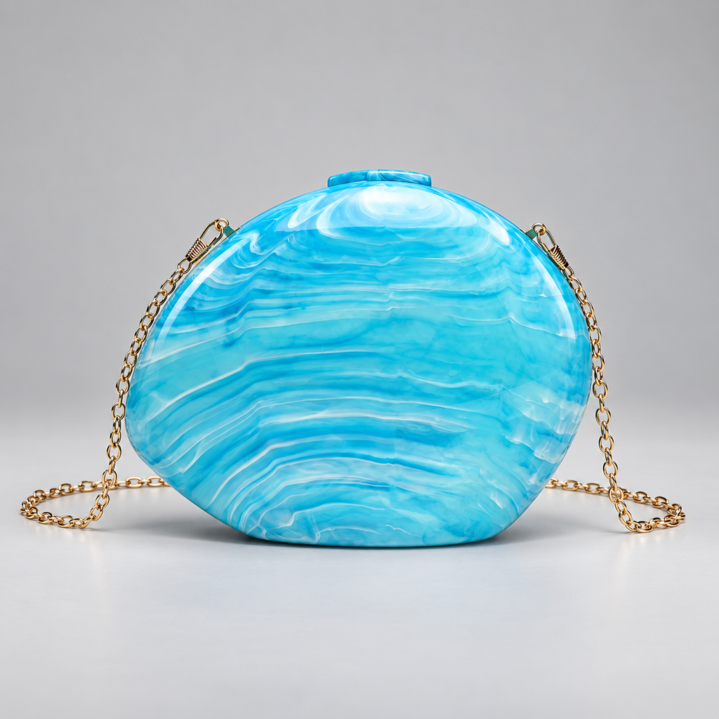 Margot Marbled Acrylic Hard-Shell Evening Clutch
