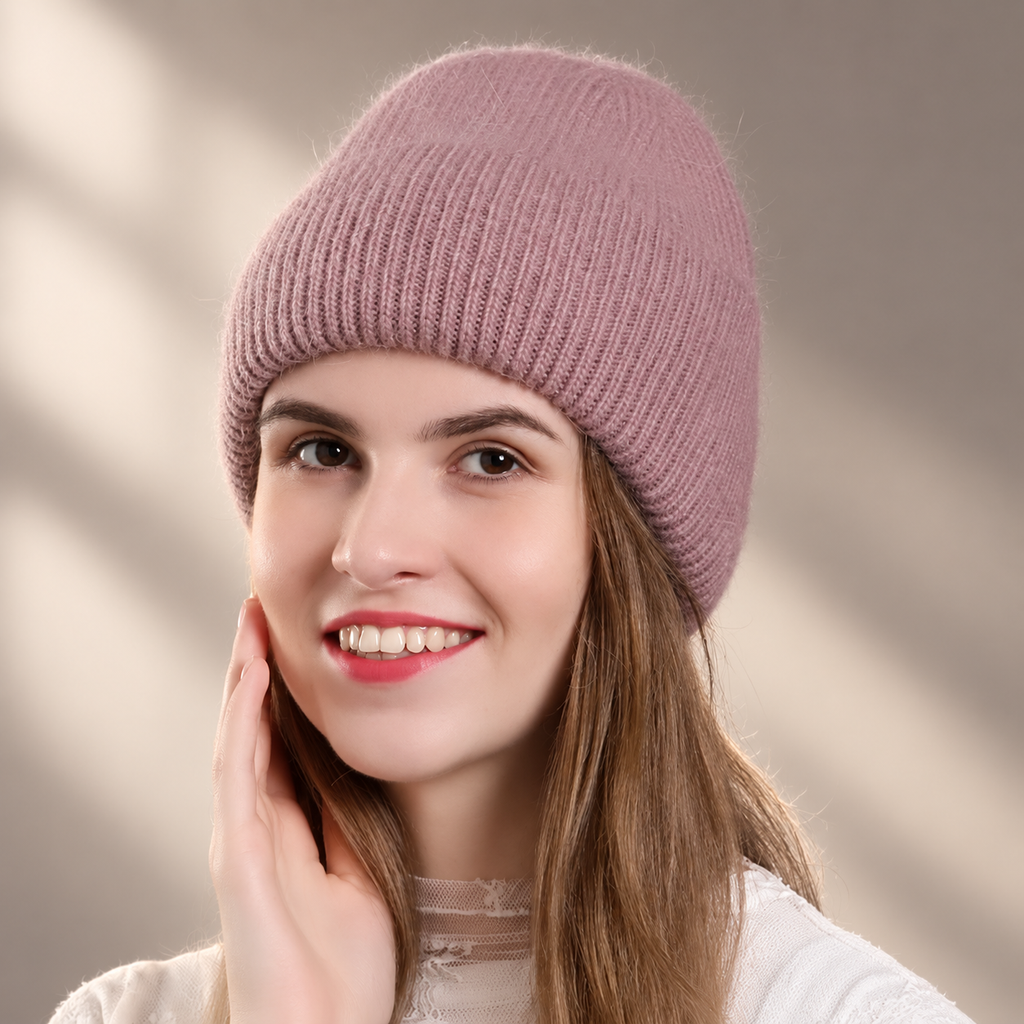 Harper Women’s Fuzzy Ribbed Knit Beanie – Soft Cuffed Winter Hat