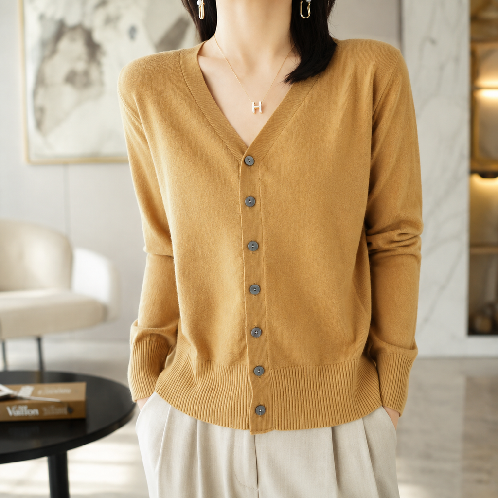 Lucia Women's V-Neck Button Cardigan
