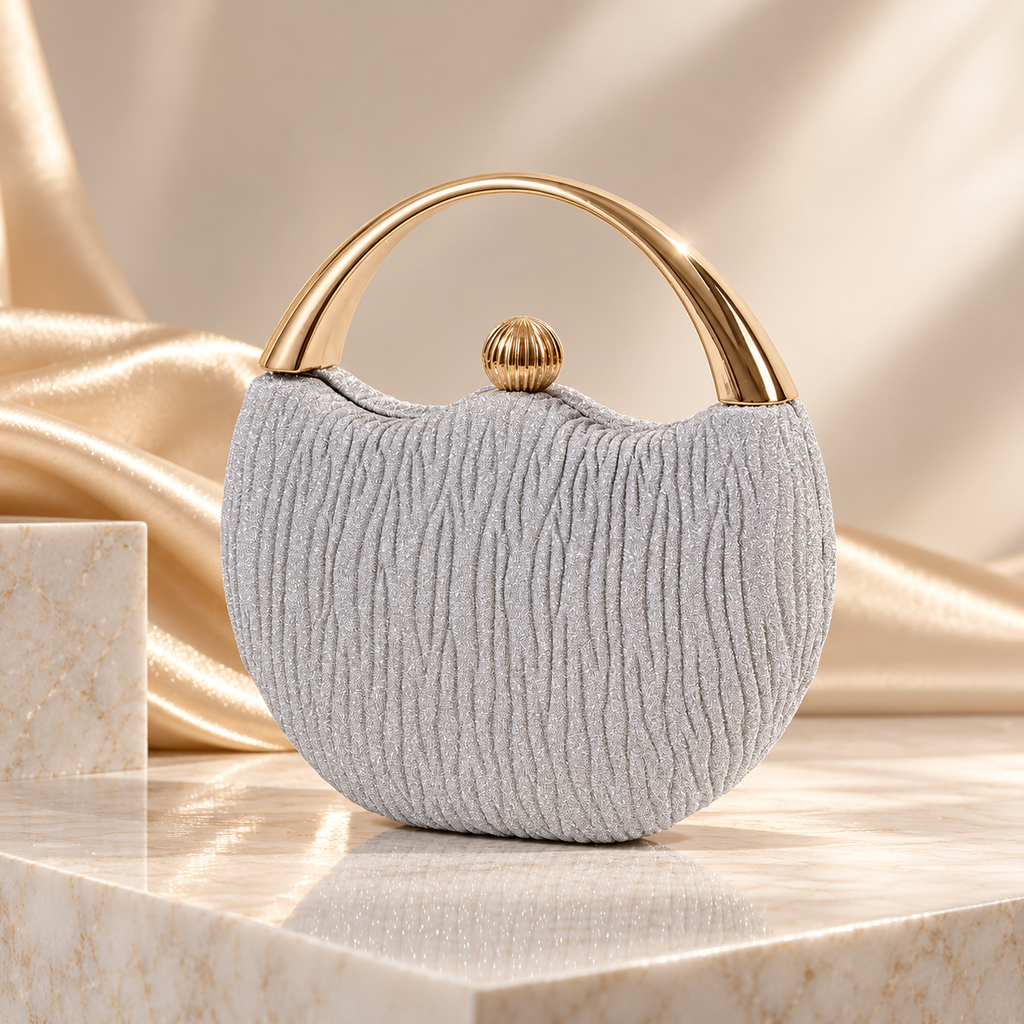 Camille Glitter Evening Handbag with Gold Handle