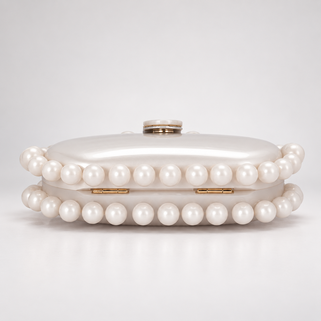 Camille Beaded Marbled Oval Clutch Evening Bag