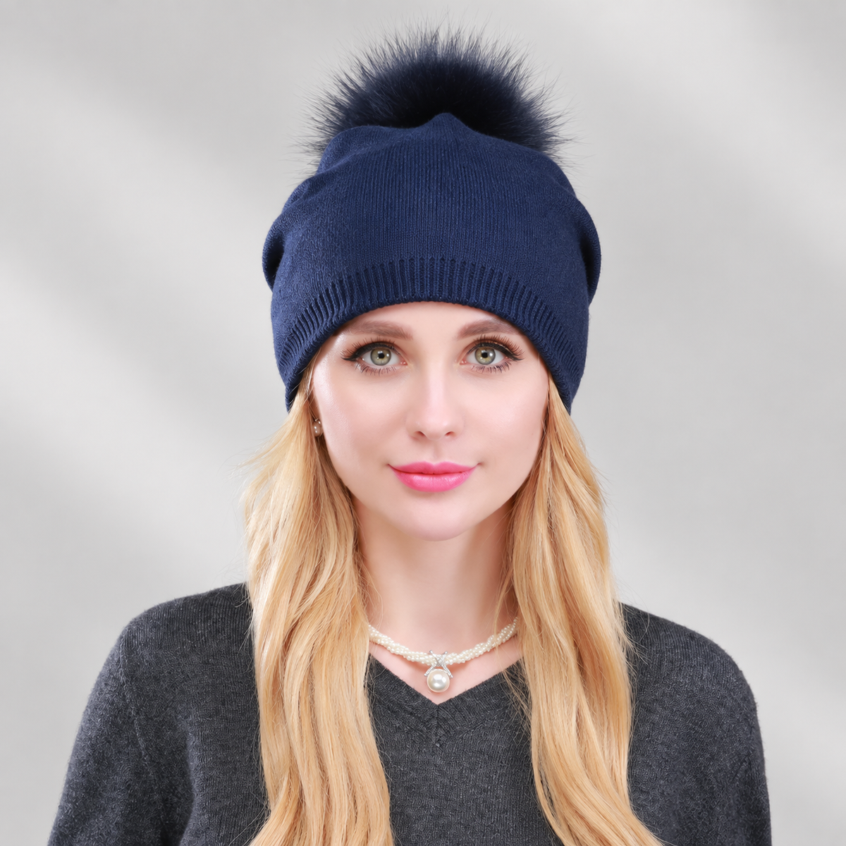 Camille Women’s Knit Pom-Pom Beanie – Soft Winter Hat