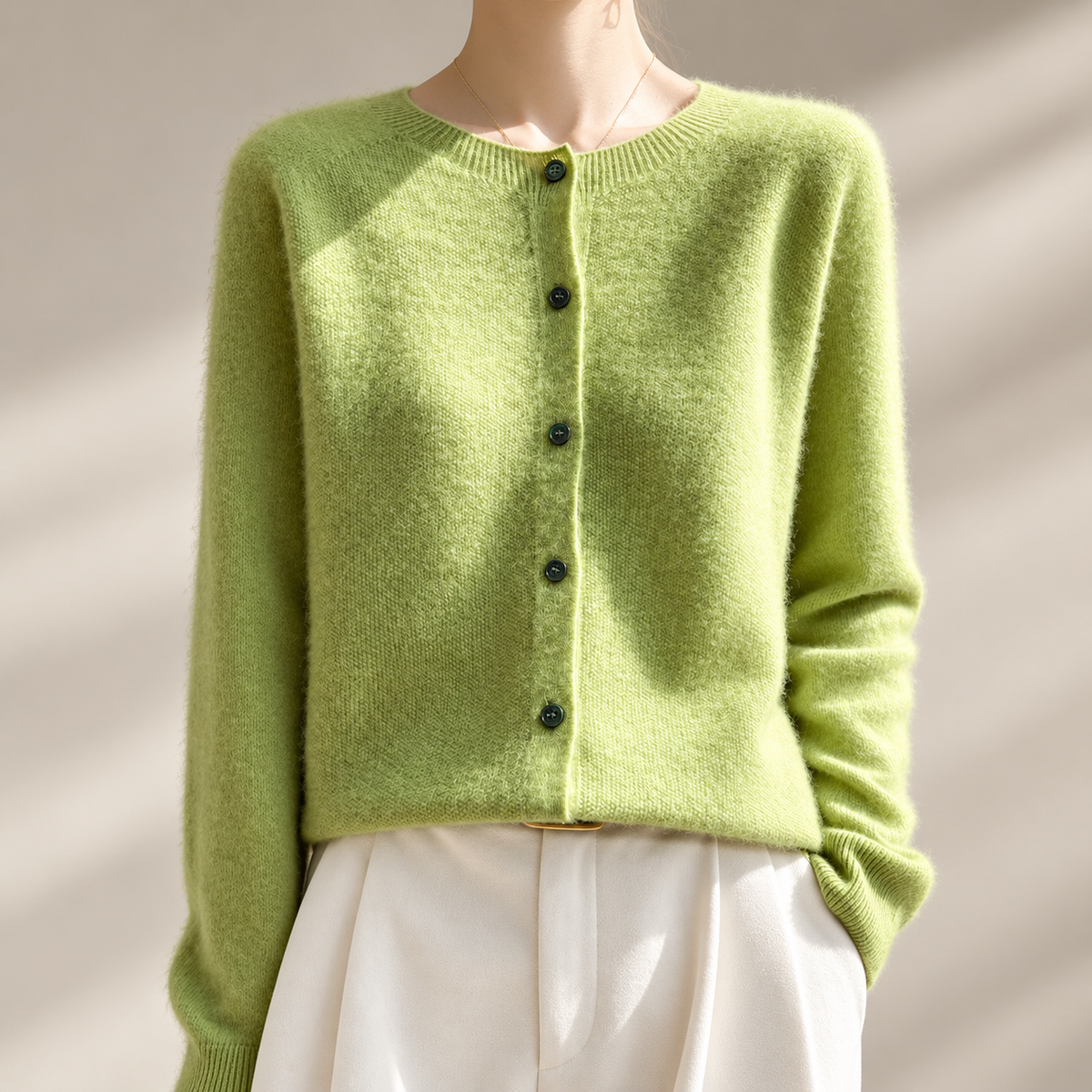 Elodie Soft Knit Button-Front Cardigan