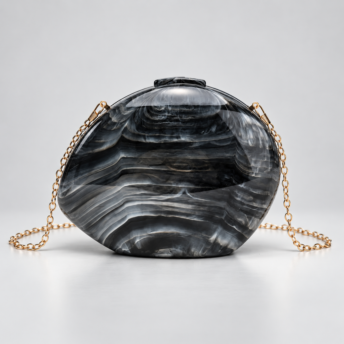 Margot Marbled Acrylic Hard-Shell Evening Clutch