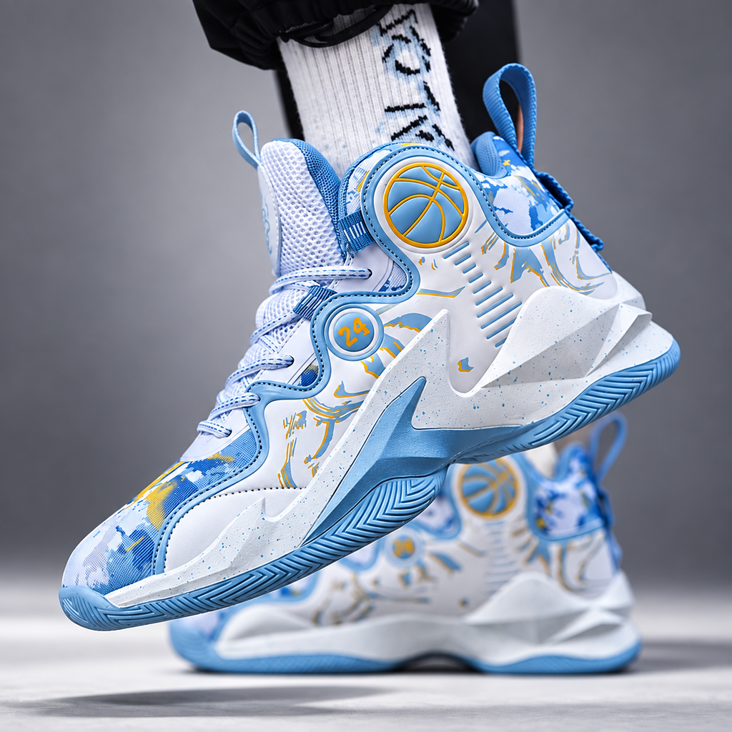 Avery High-Top Basketball-Inspired Sneakers – Sculpted Sole & Graphic Detail