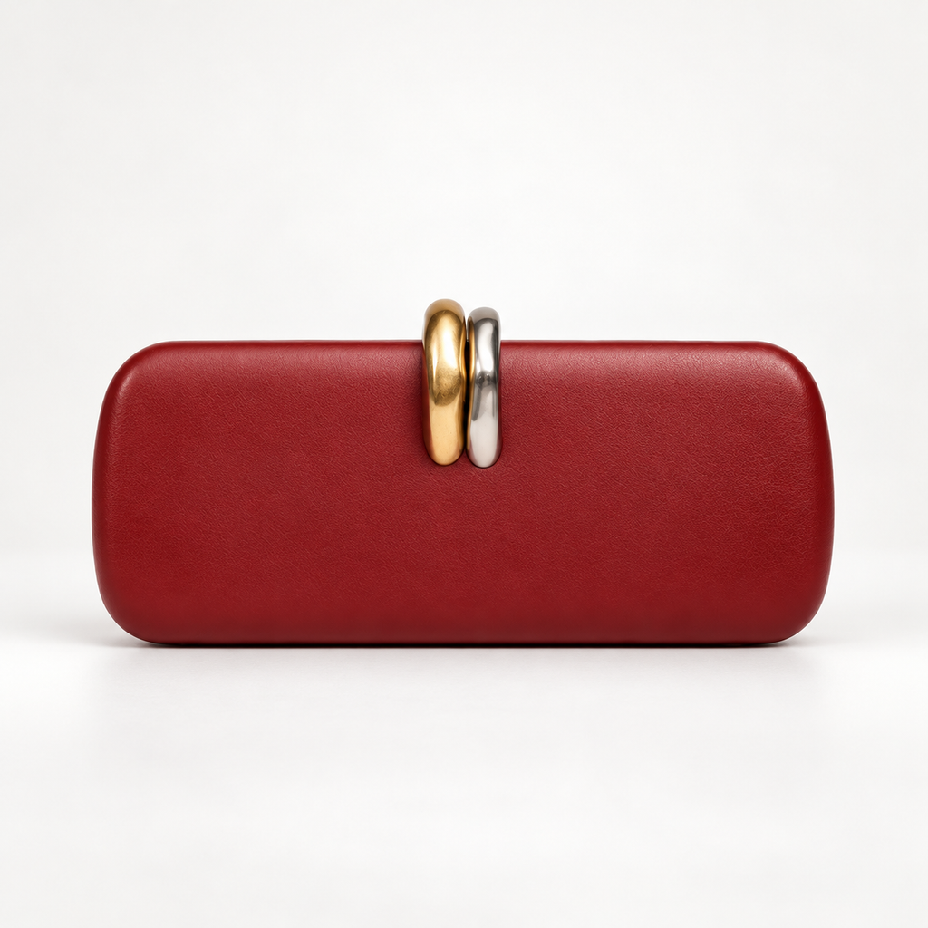 Alessia Sculptural Clasp Evening Clutch Bag