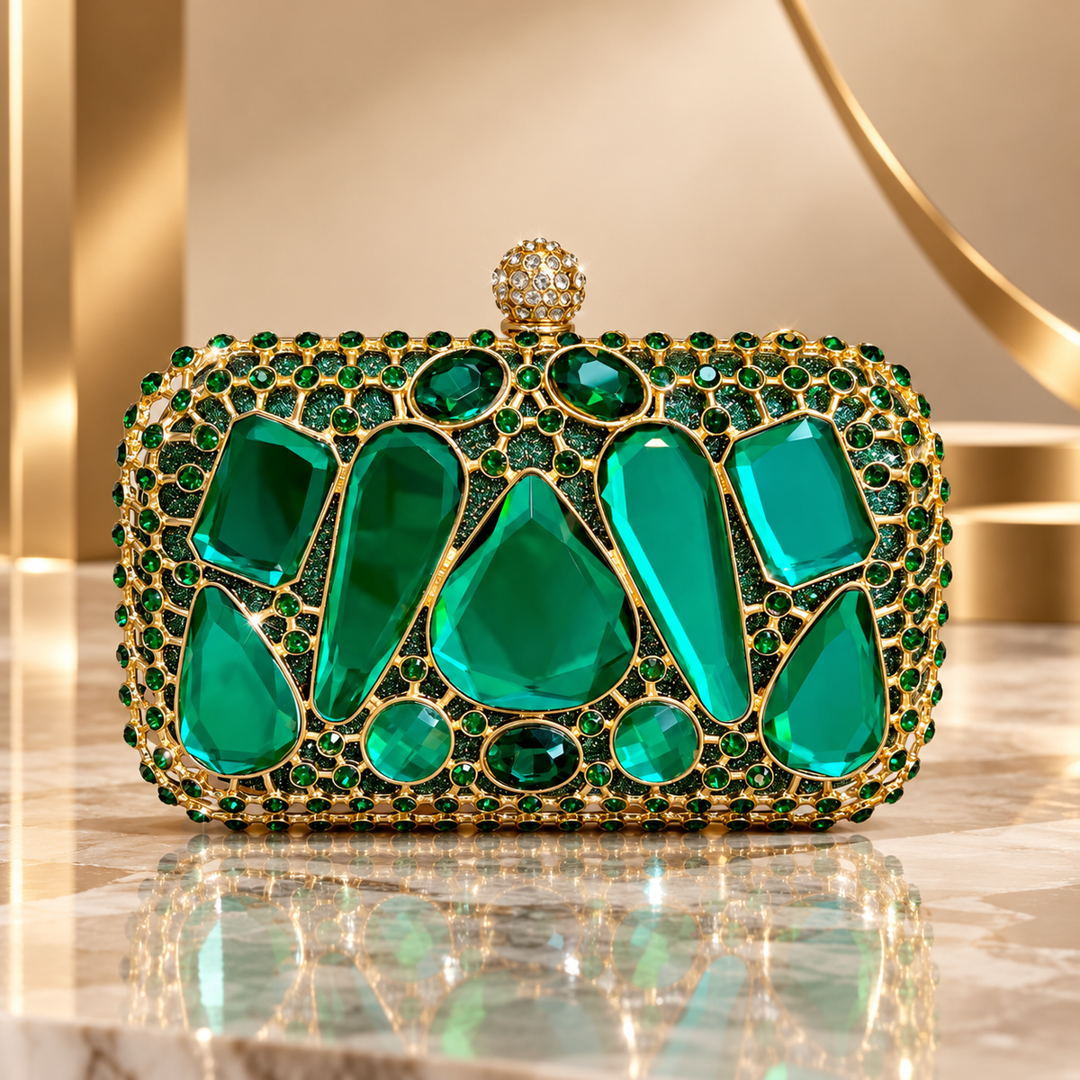 Camille Crystal Gem Evening Clutch