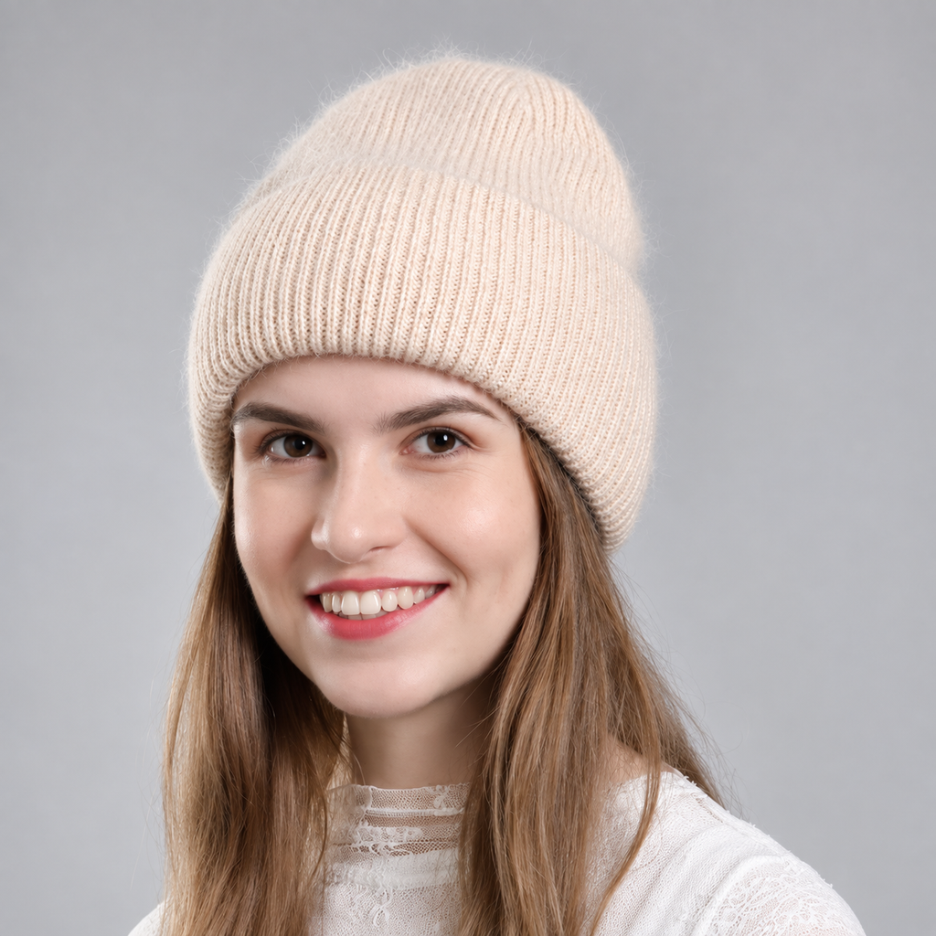 Harper Women’s Fuzzy Ribbed Knit Beanie – Soft Cuffed Winter Hat