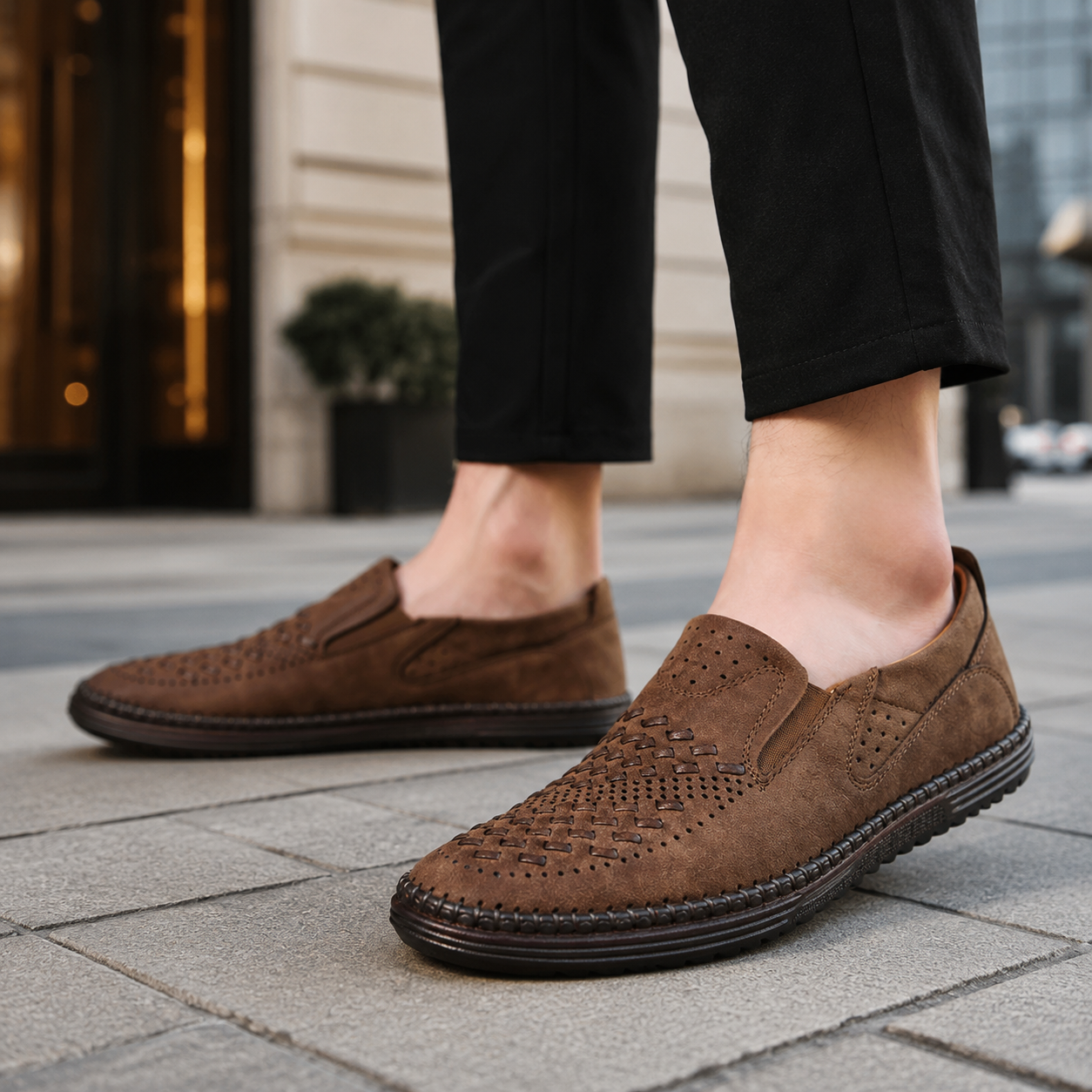 Vincent Men's Woven Slip-On Loafers