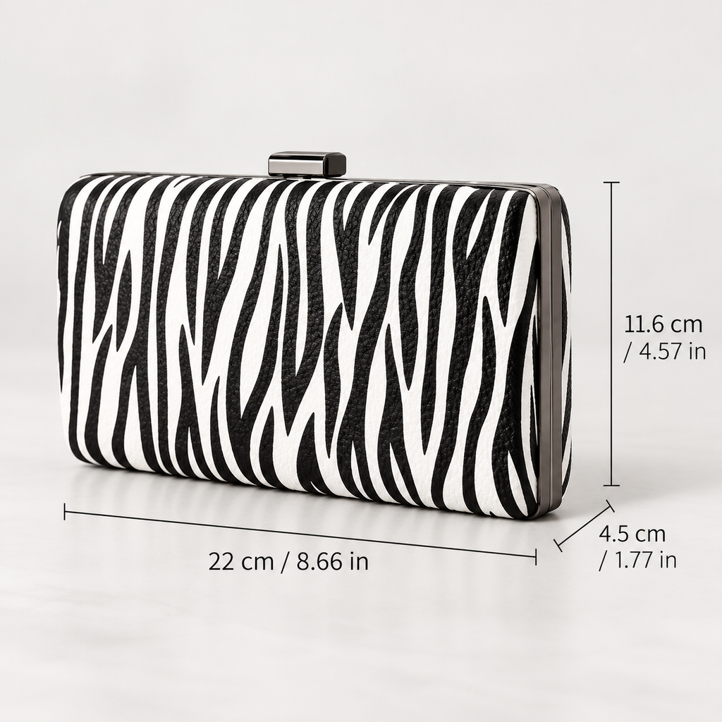 Bianca Zebra Print Clutch Bag