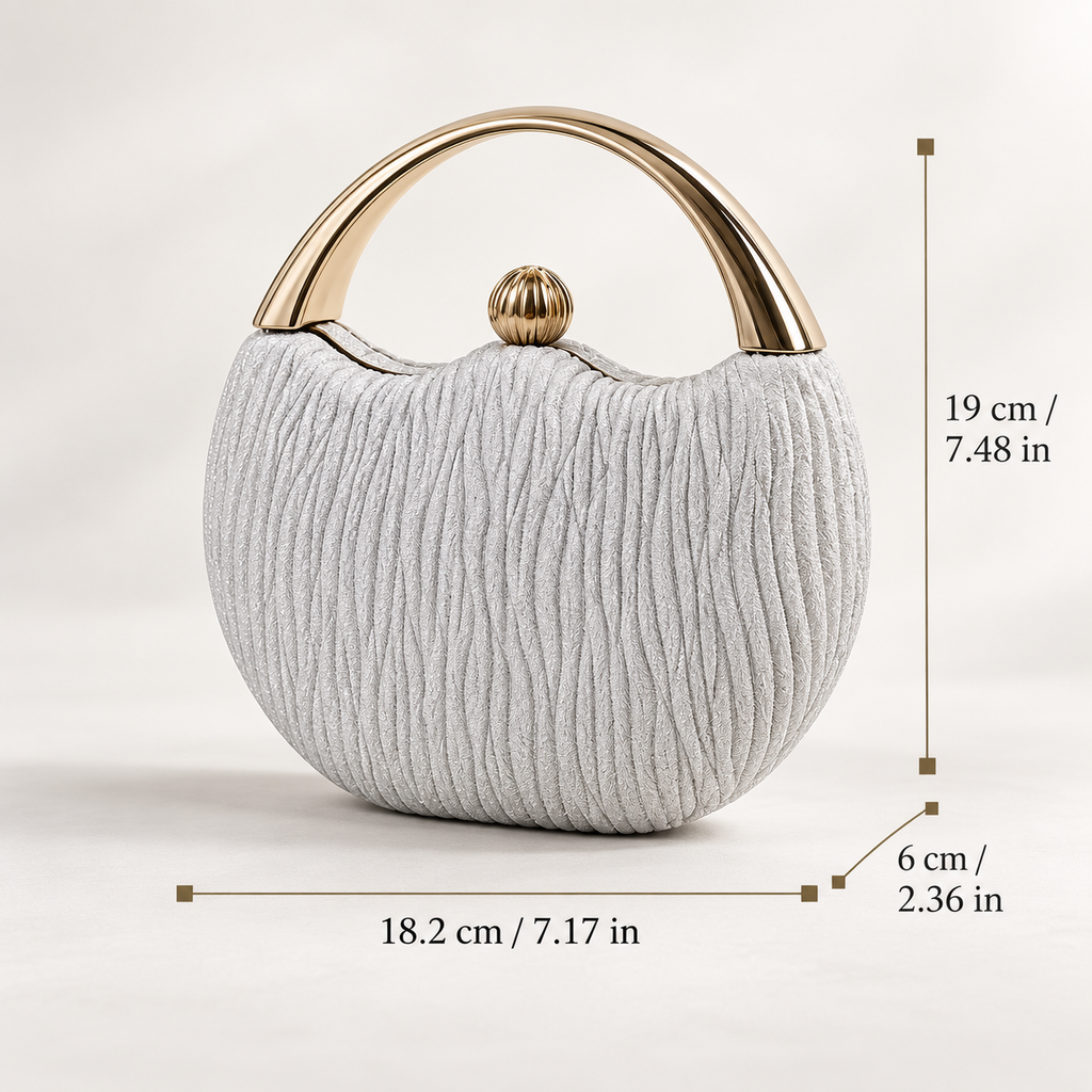 Camille Glitter Evening Handbag with Gold Handle