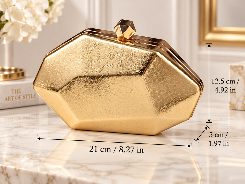Marcella Geometric Metallic Evening Clutch