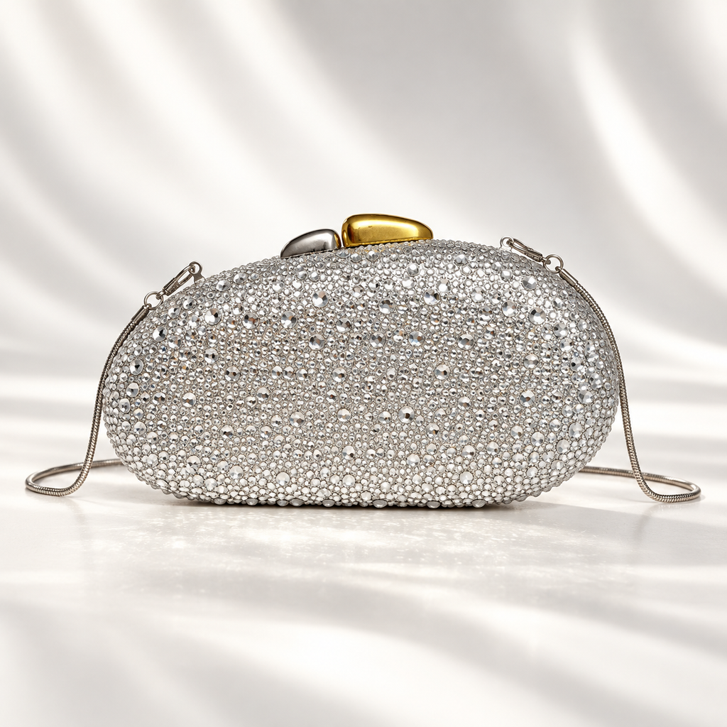 Vivienne Crystal Evening Clutch with Chain Strap