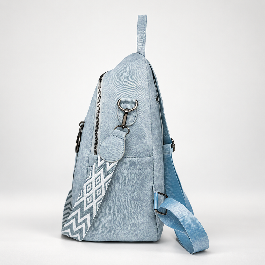 Camille Women’s Casual Backpack Purse with Ring-Pull Zippers