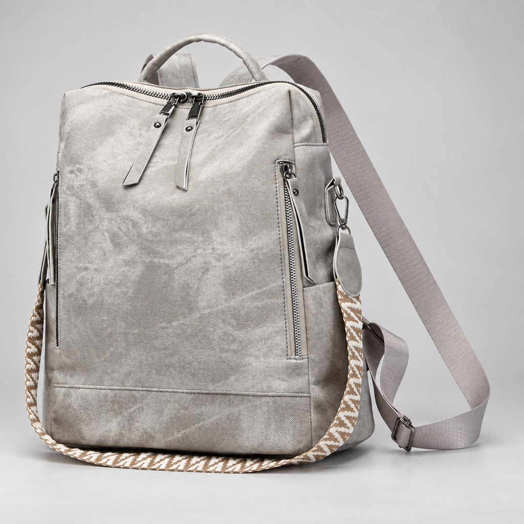 Florence Women’s Convertible Backpack Purse – Washed Multi-Pocket Crossbody Travel Bag