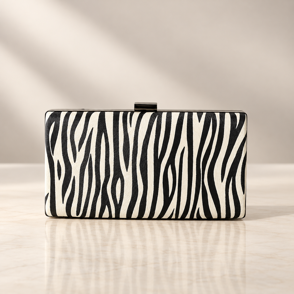 Bianca Zebra Print Clutch Bag