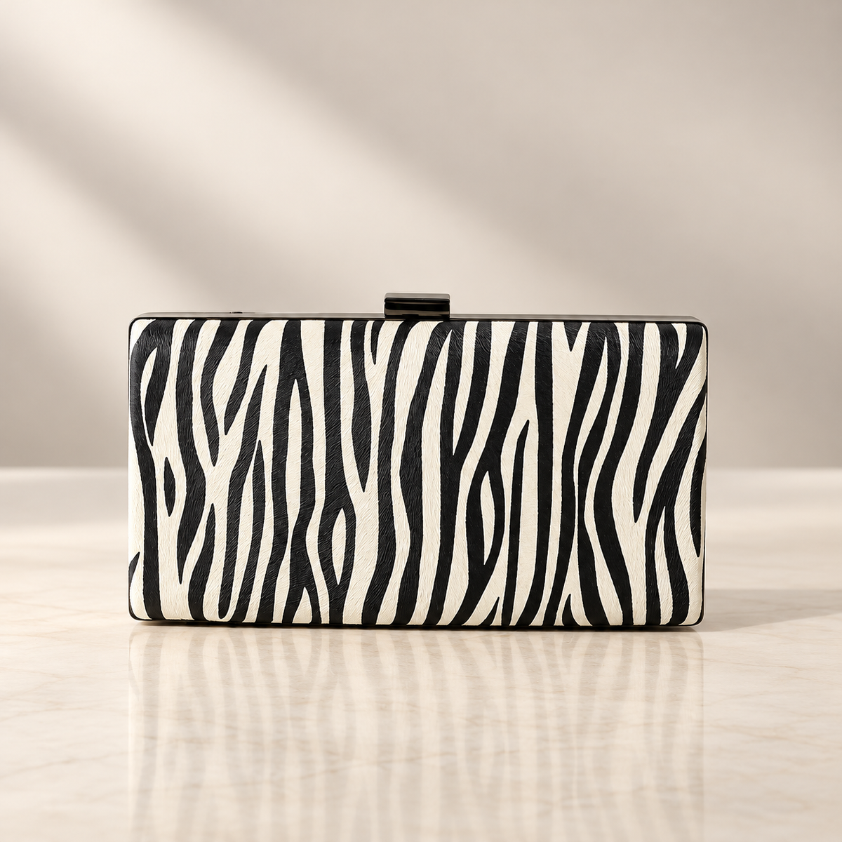 Bianca Zebra Print Clutch Bag