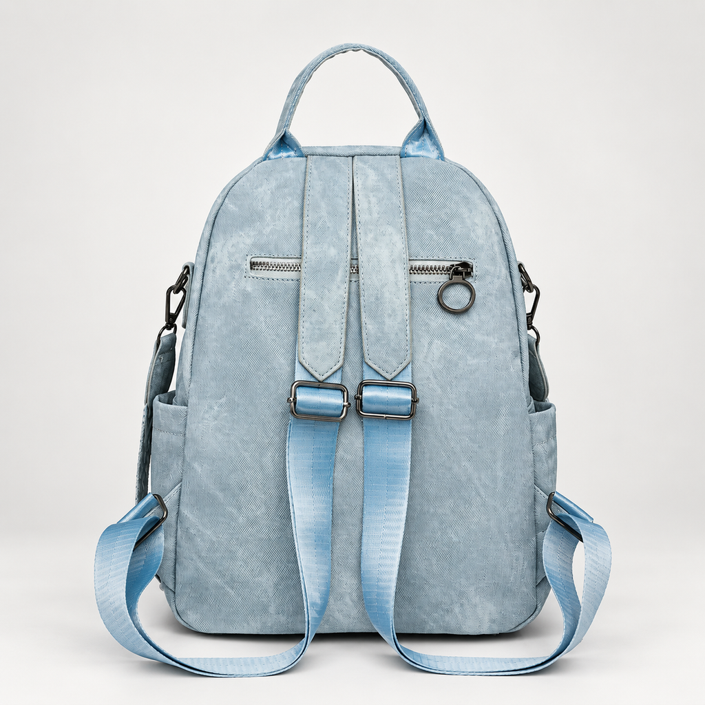 Camille Women’s Casual Backpack Purse with Ring-Pull Zippers