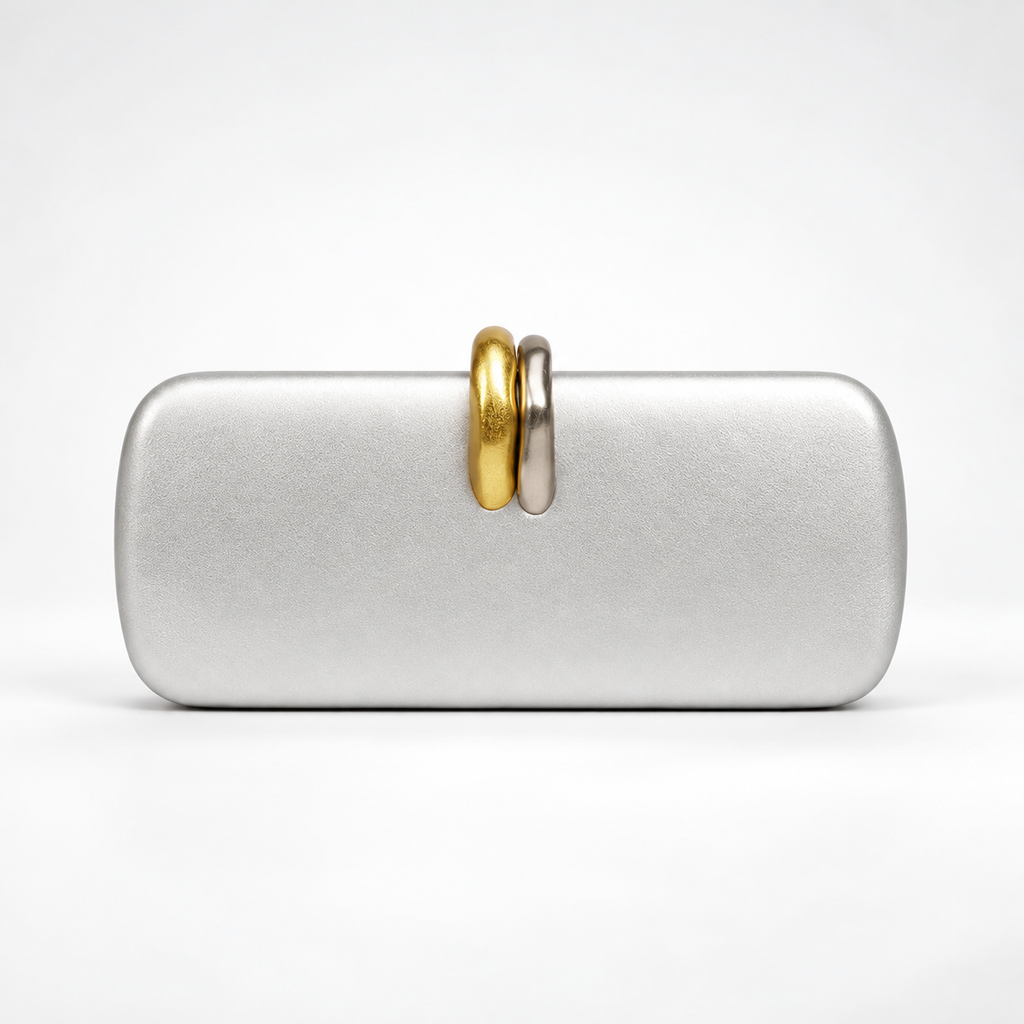 Alessia Sculptural Clasp Evening Clutch Bag