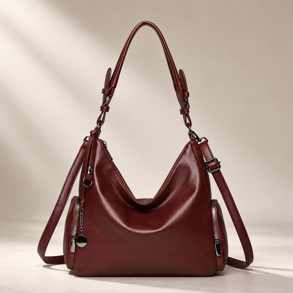 Lucienne Women’s Hobo Shoulder Bag – Slouchy Crossbody Handbag with Side Zip Pockets