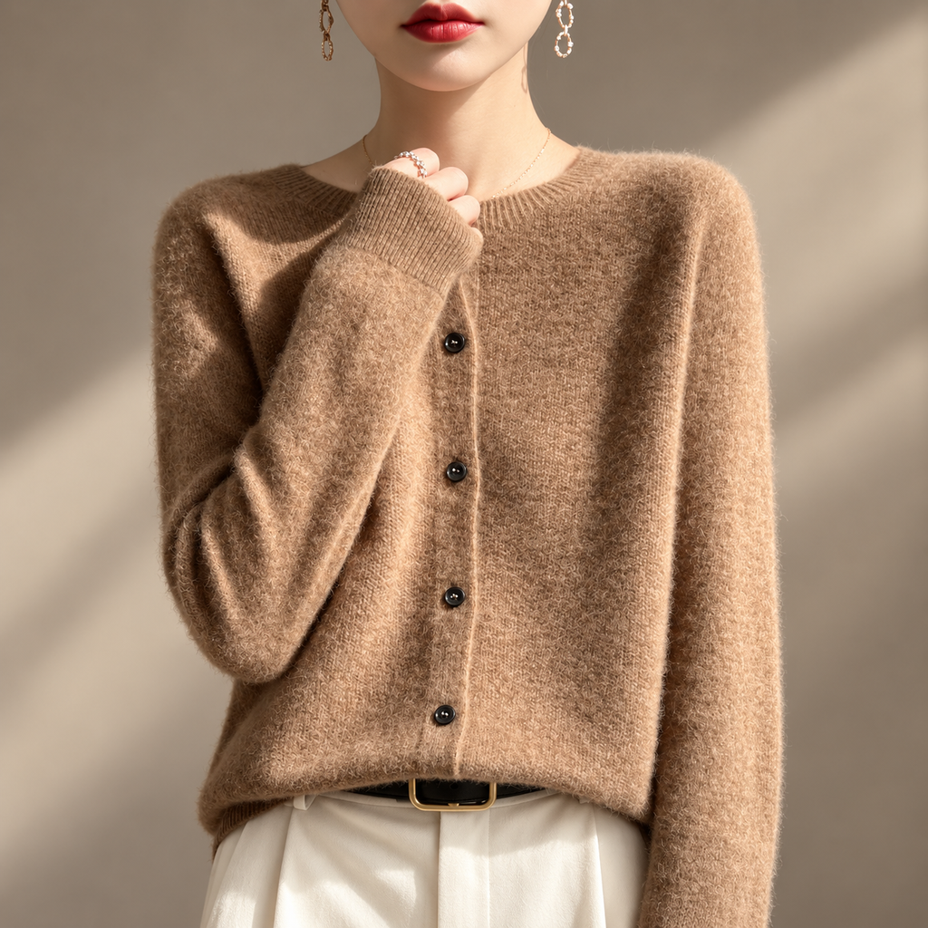 Elodie Soft Knit Button-Front Cardigan