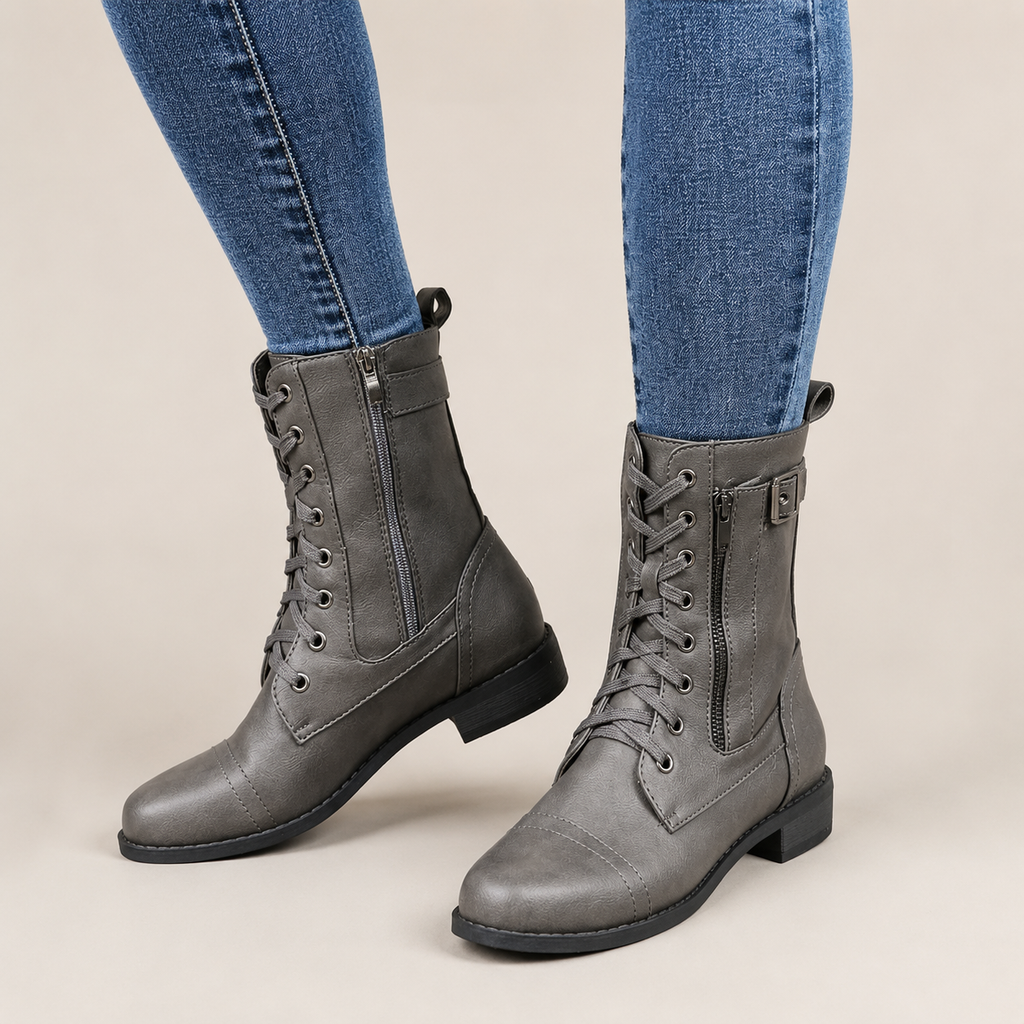Brielle Women’s Lace-Up Boots with Side Zipper