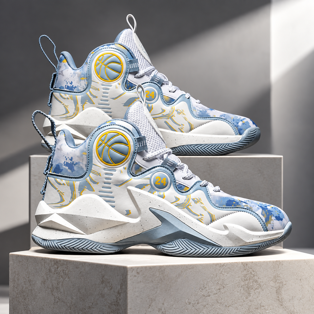 Avery High-Top Basketball-Inspired Sneakers – Sculpted Sole & Graphic Detail