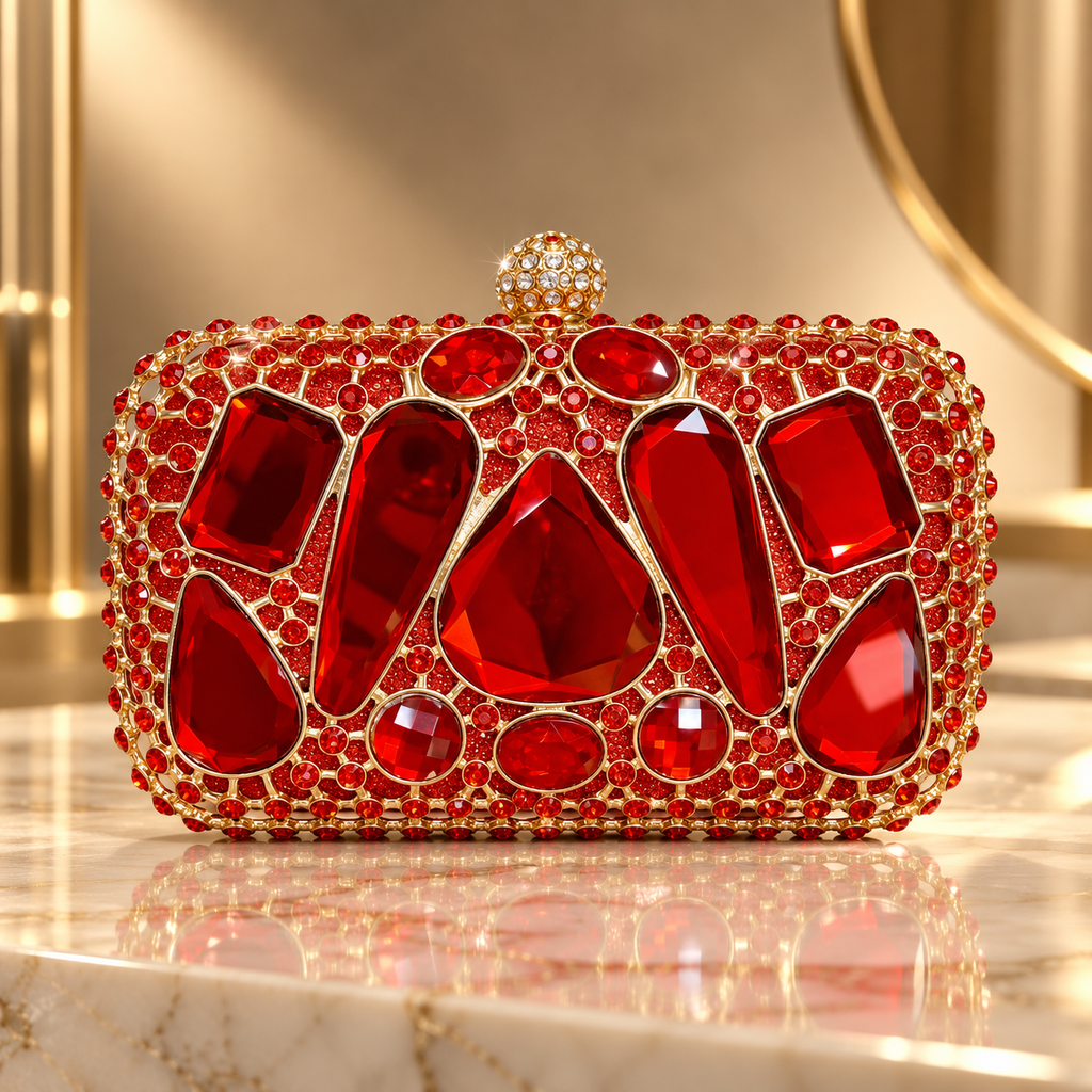 Camille Crystal Gem Evening Clutch